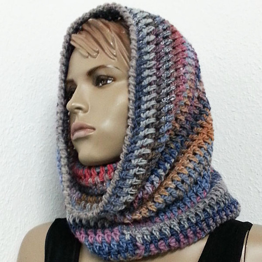 Häkelanleitung Loop Schlauchschal Kunterbunt