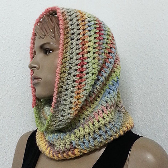 Häkelanleitung Loop Schlauchschal Kunterbunt
