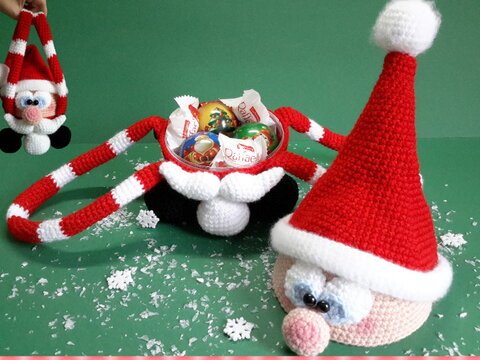 Häkelanleitung "Kugeliger Weihnachtsmann", Amigurumi