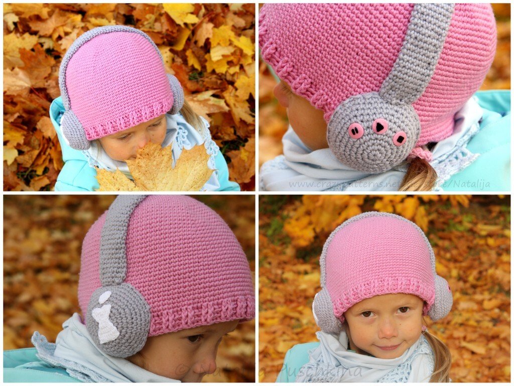 Mädchen und Jungen Mütze mit Kopfhörer - Ku 36-57 cm