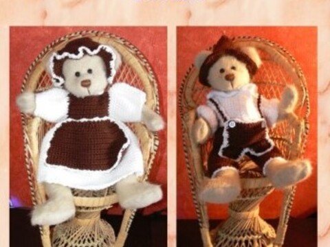 2 er Set Bärenkleidung Sammelbären 30 cm