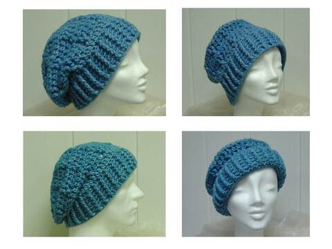 Häkel-Mütze-Hut (m/w) mit kleinen Zöpfen