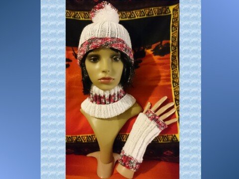 Winterset Erwachsene 3er Set Mütze, Schal und Handstulpen