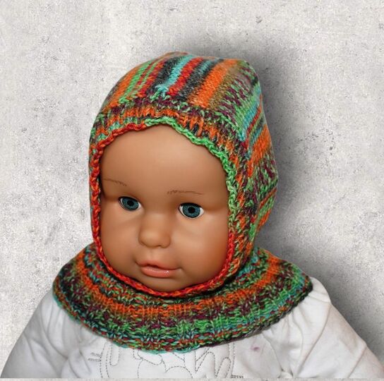 Strickanleitung Schalmütze, Schlupfmütze, 2 Größen, ca. 6 - 36 Monate  #120