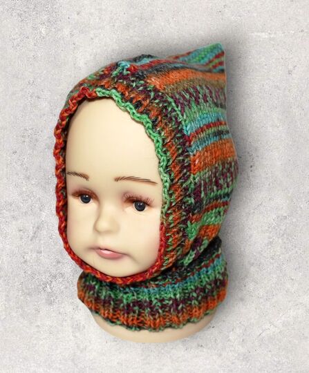 Strickanleitung Schalmütze, Schlupfmütze, 2 Größen, ca. 6 - 36 Monate  #120