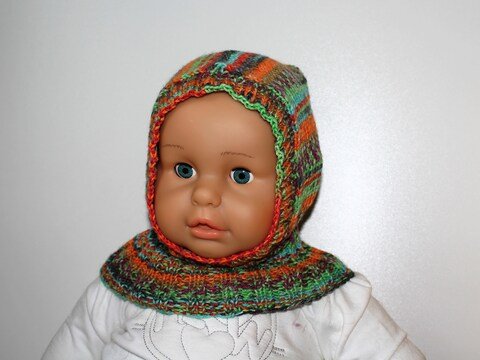 Strickanleitung Schalmütze, Schlupfmütze, 2 Größen, ca. 6 - 36 Monate