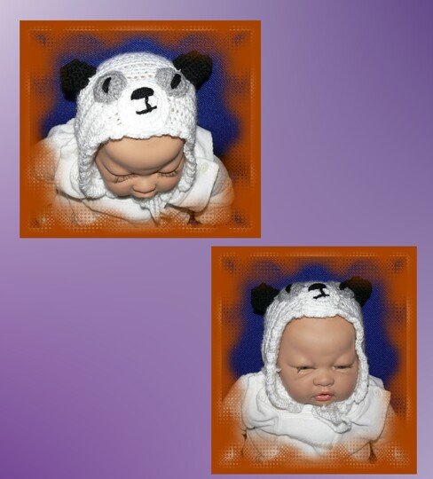 Baby Mütze 50/56 Pandabär