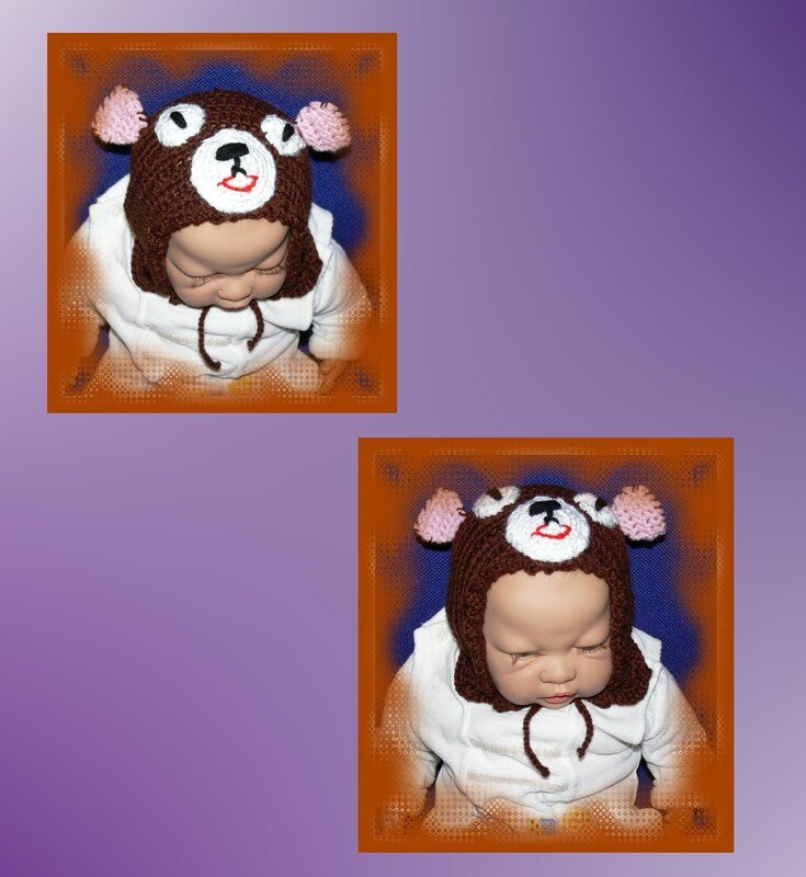 Baby Mütze 50/56 Teddybär