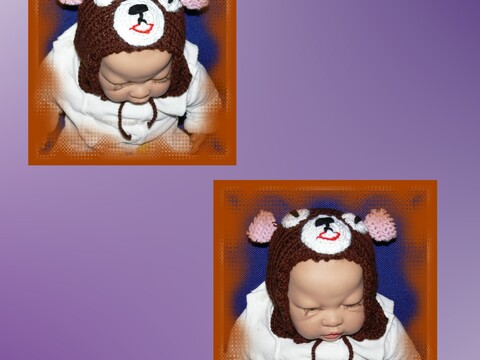 Baby Mütze 50/56 Teddybär