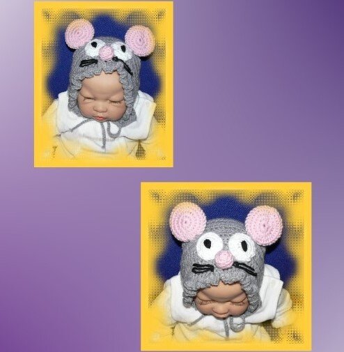 Baby Mütze 50/56 Maus