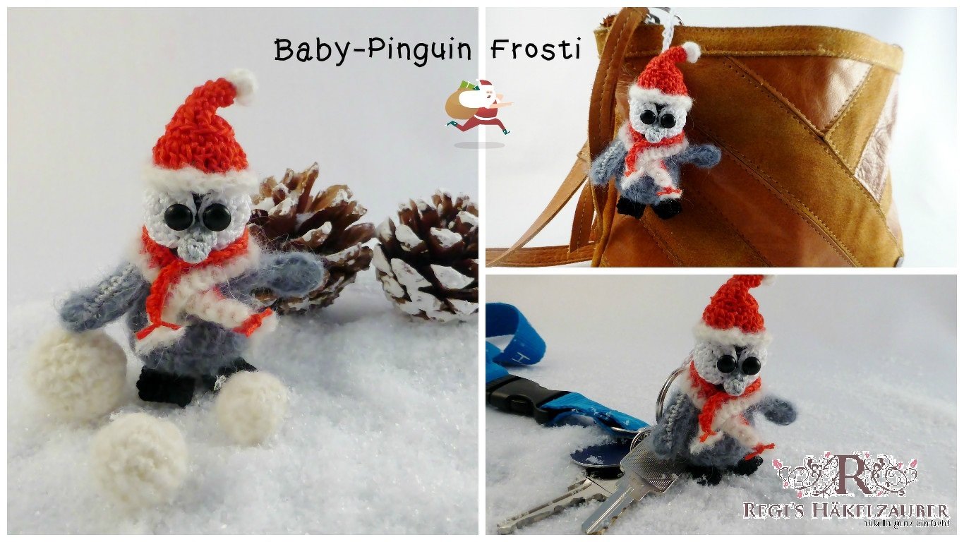 Pinguin Baby Frosti - knuddeliger Anhänger für Tannenbaum, Schlüssel oder Tasche
