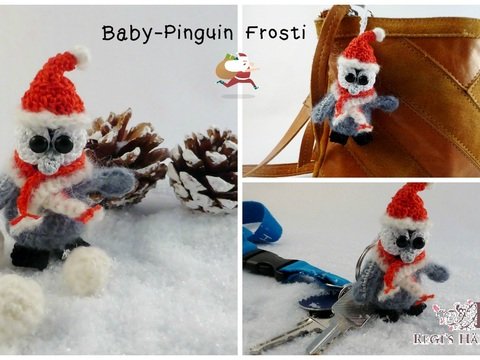 Pinguin Baby Frosti - knuddeliger Anhänger für Tannenbaum, Schlüssel oder Tasche