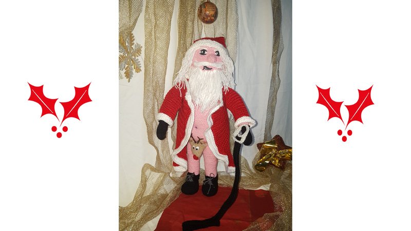 Häkelanleitung Strippender Santa Claus (60 cm hoch)