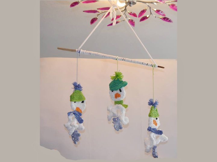 Schneemänner - Flocken zum Häkeln - Weihnachtsdeko