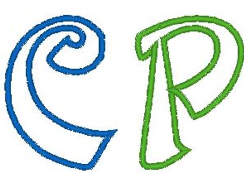 C und P Stickdatei für den kleinen Rahmen