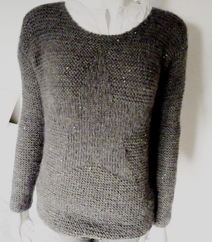 Rippenpullover mit Sternen und Glitzer, E-Book S, M, L