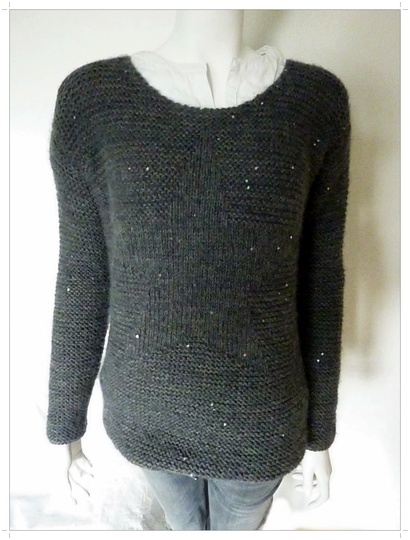 Rippenpullover mit Sternen und Glitzer, E-Book S, M, L