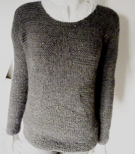 Rippenpullover mit Sternen und Glitzer, E-Book S, M, L