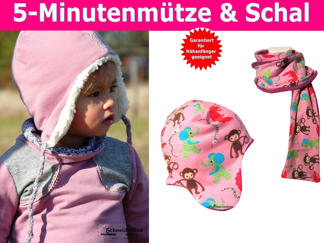 5-Minutenmütze & Schal für Klein & Groß - Schnittmuster & Nähanleitung