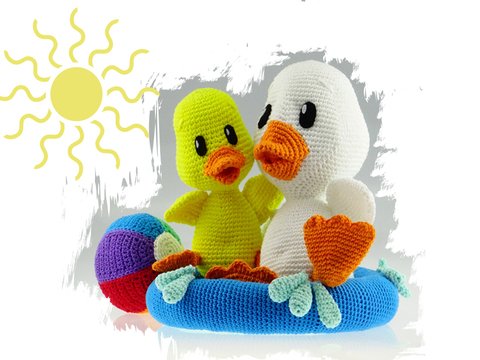 Entchen Plitsch Platsch Wasserspaß Häkelanleitung Amigurumi