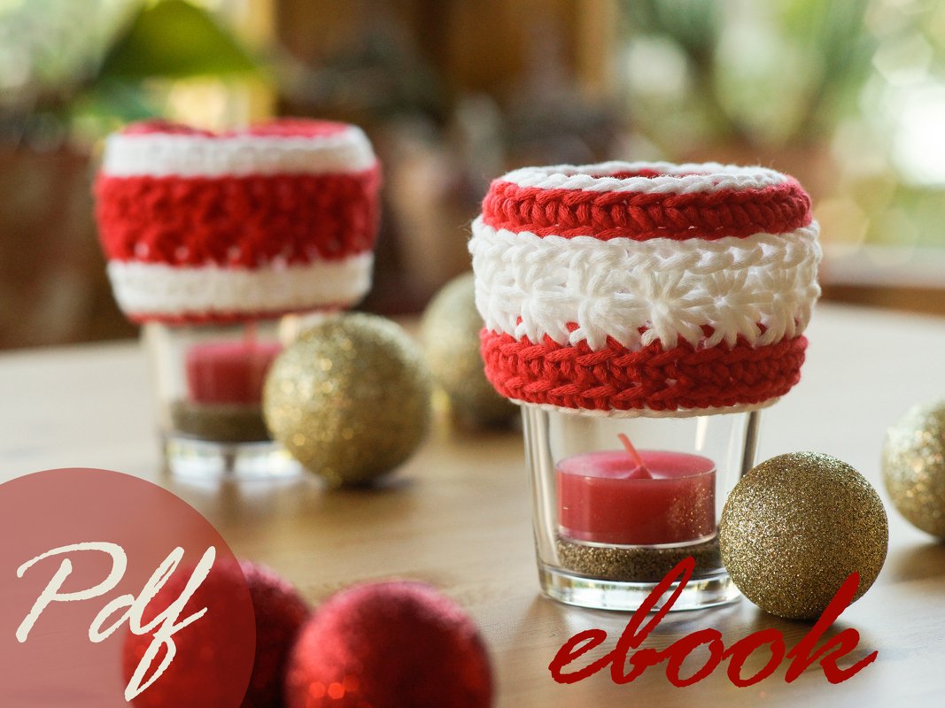 15 E-Book Häkelanleitung Windlicht Glas Weihnachten