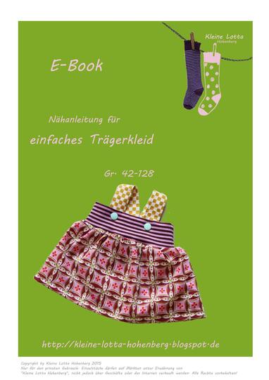 Nähanleitung einfaches Trägerkleid für Kinder und 50cm Puppen