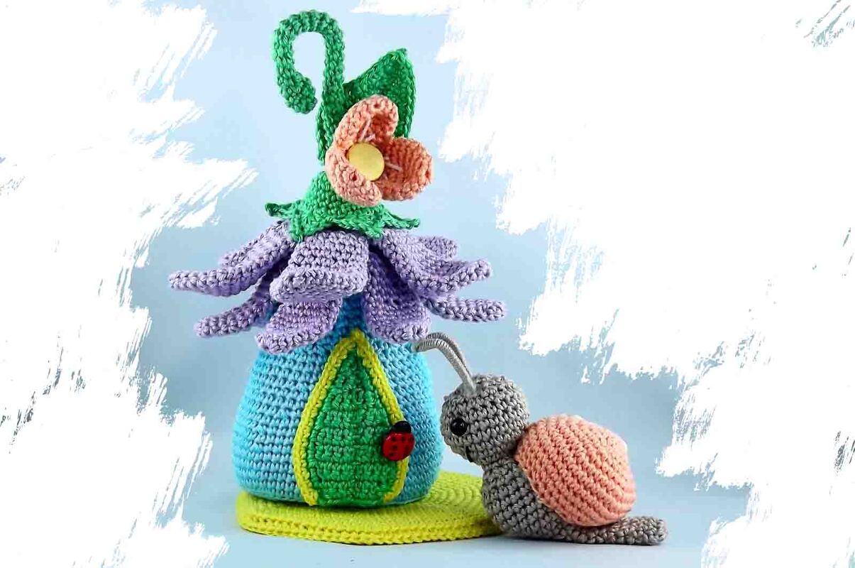 Hänge Häuschen Mini Schnecke Häkelanleitung Amigurumi - Bild 2