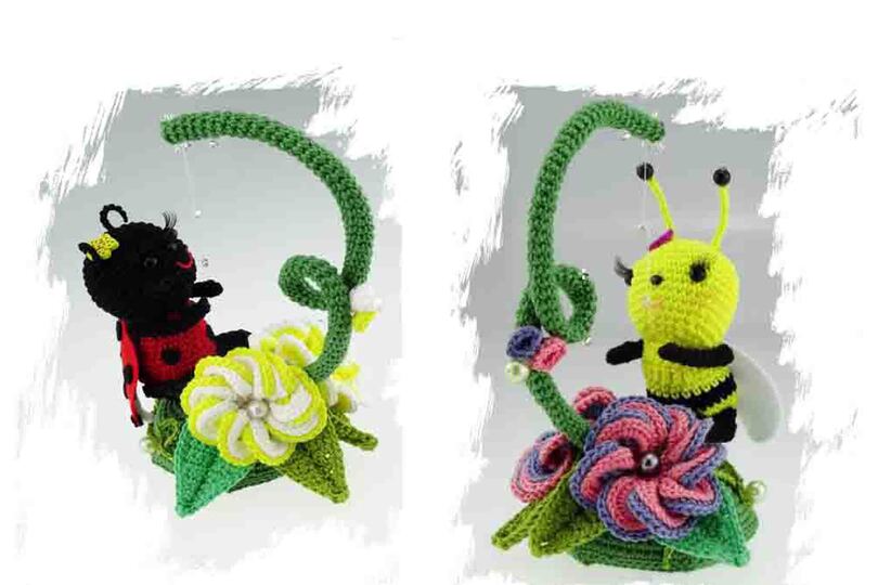 Hänge/Steh Dekoration 006 Käfer und Biene Häkelanleitung Amigurumi