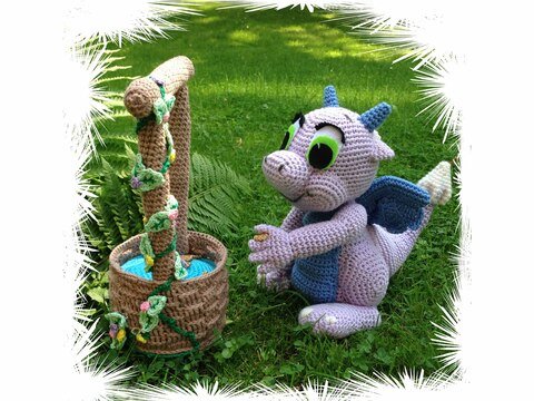 Drache Sam und der Wunschbrunnen Häkelanleitung Amigurumi