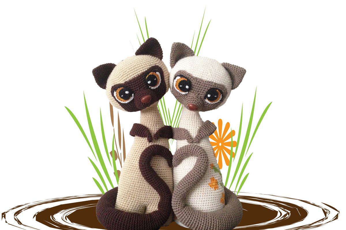 Siamese cats Max and Mixi Pattern Amigurumi