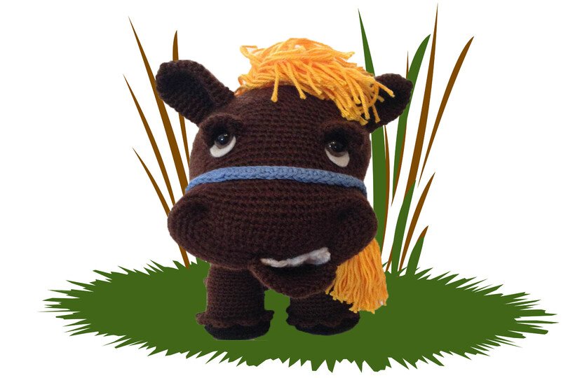 Pferd - Casino das Bauernhofpferd Häkelanleitung Amigurumi