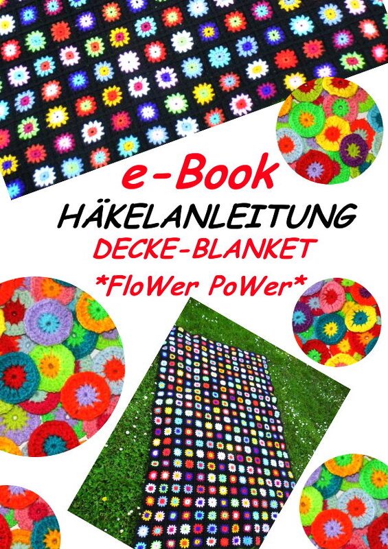E-Book *Decke - Blanket FloWer PoWer* H&auml;kelanleitung, pdf-Datei, H&auml;keldecke, Granny Square,