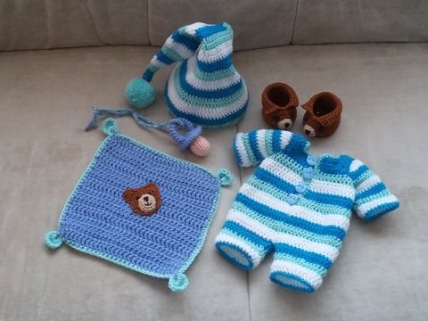 Häkelanleitung Puppenkleidung, Seppl Schlafmütze