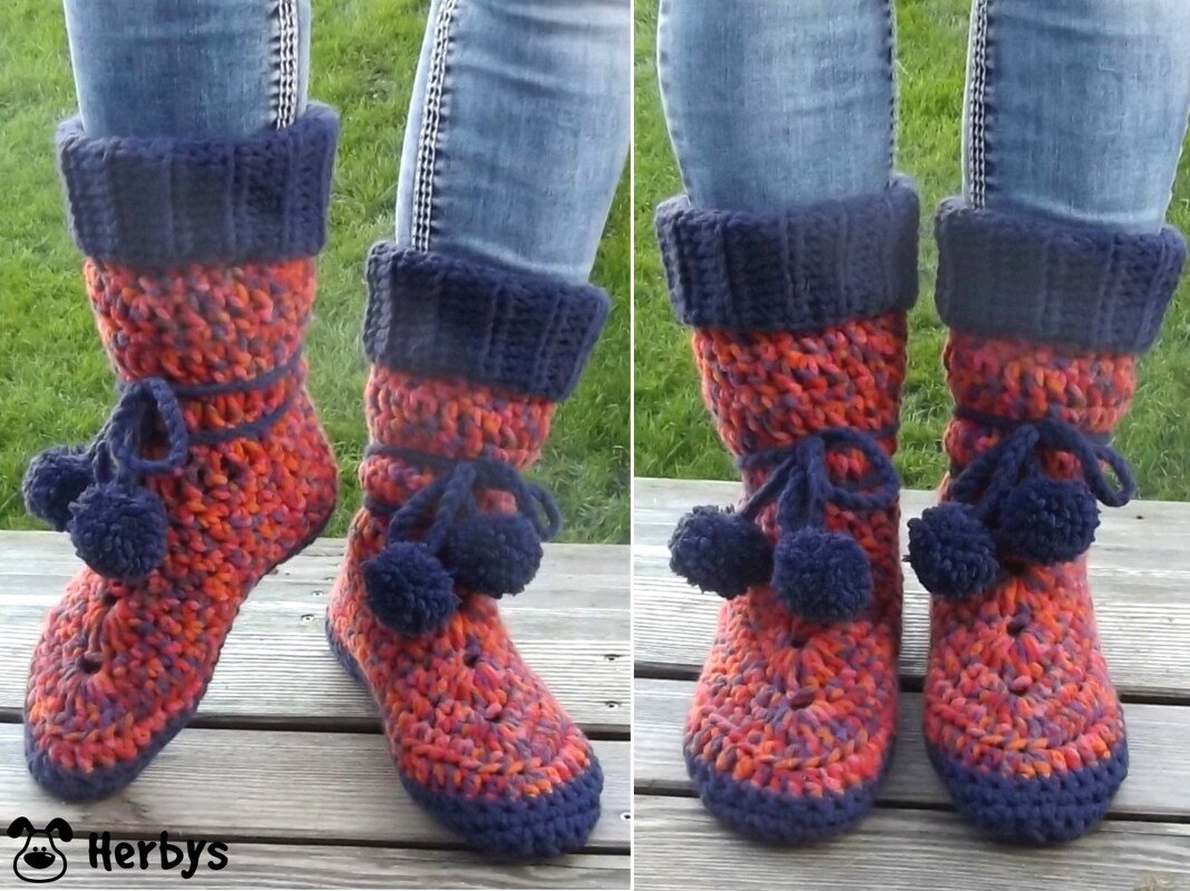 Häkelanleitung Hausschuhe "Eskimo"