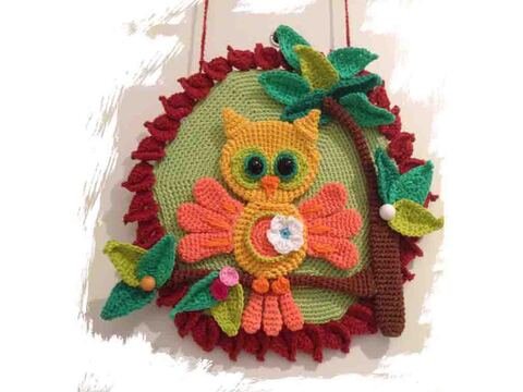 Haustürschild 005 Eule Häkelanleitung Amigurumi