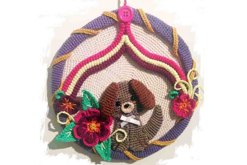 Haustürschild 007 Hund Häkelanleitung Amigurumi