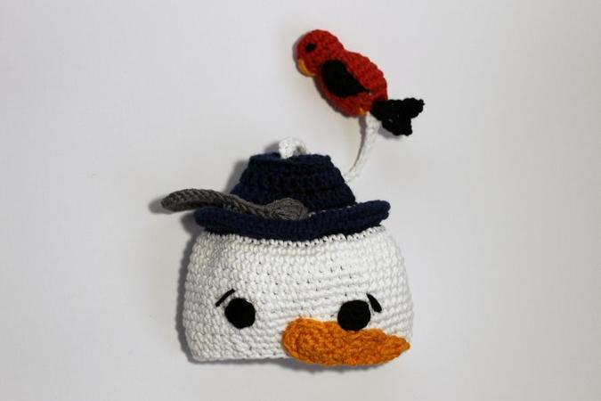 Crochet instruction E-Book key cozy "Snowman" #0008 Sabses Sweeties english