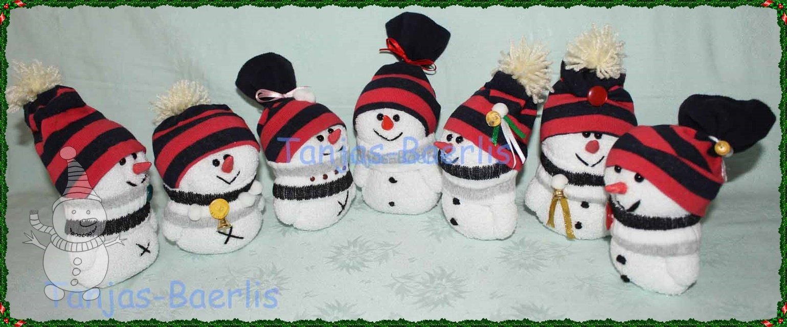 Süßer Schneemann aus der Socke