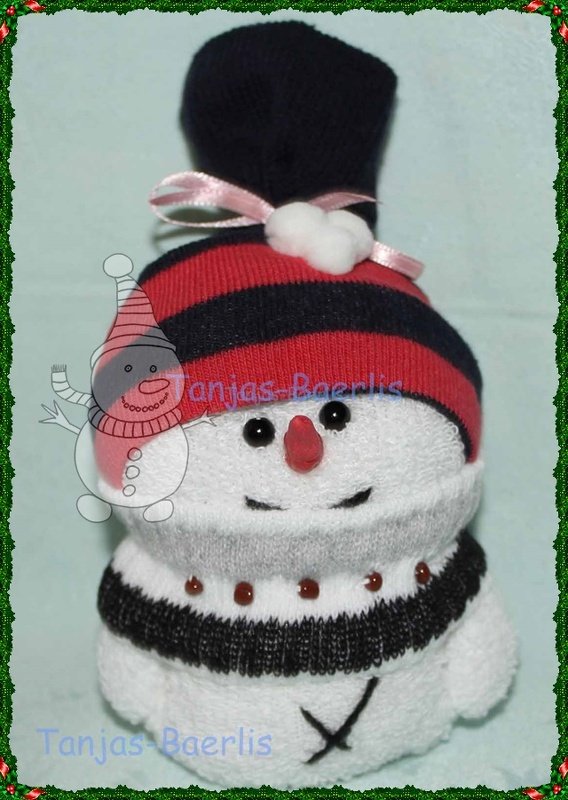 Süßer Schneemann aus der Socke