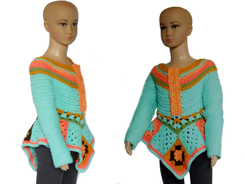 Häkelanleitung Hippie Tunika/Blusenkleid 110/116