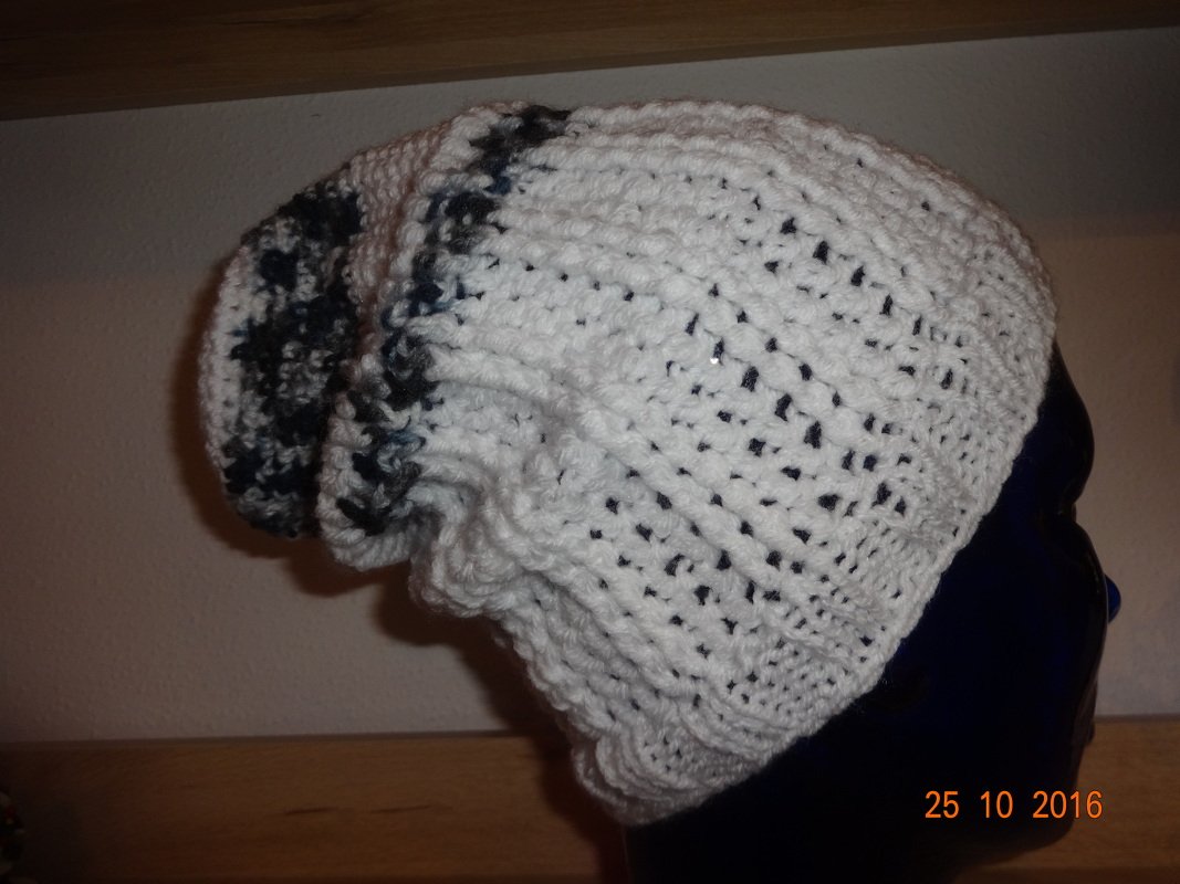 Beanie schnell und super einfach gehäkelt mit gestricktem Rand Kopfgröße ca 51-53