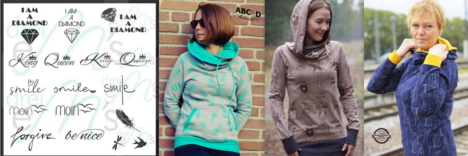 E-Book Hoodie Joline XS-XXXL incl. Plotterdatei