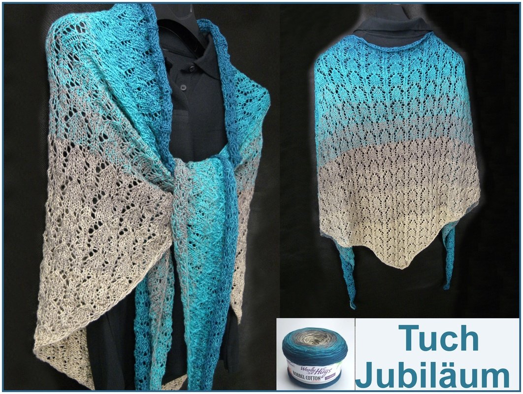 Tuch Jubiläum Stricken aus 1 Bobbel