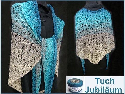 Tuch Jubiläum Stricken aus 1 Bobbel
