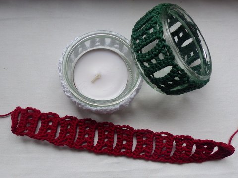 Häkelanleitung - Bordüre für Flaschen - Gläser - Vintage