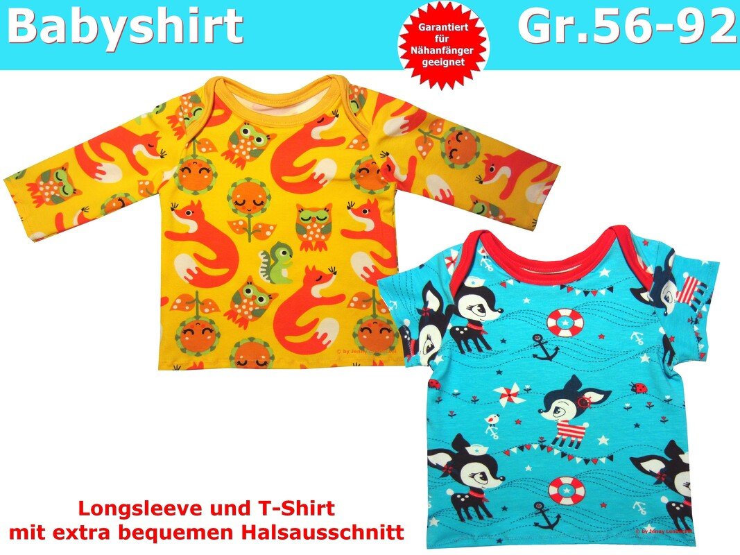 T-Shirt &amp; Langarmshirt für Babys, Babyshirts - Schnittmuster &amp; Nähanleitung