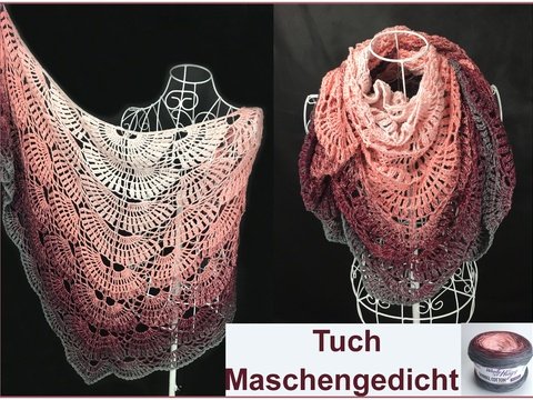 Tuch "Maschengedicht" Häkeln mit 1 Bobbel