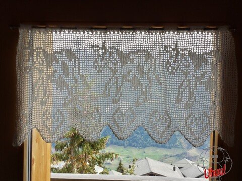 Gardine Kuh, Filet-Häkelanleitung