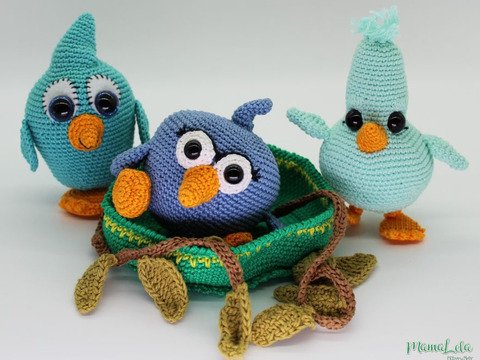 Vögelchen Tschieb`s Jungs - Häkelanleitung Set