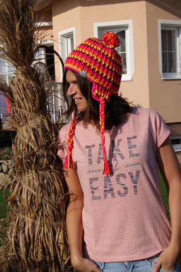 Bommel-Mütze Wintersonne mit Ohrläppchen in Strickoptik (inkl. Größentabelle)